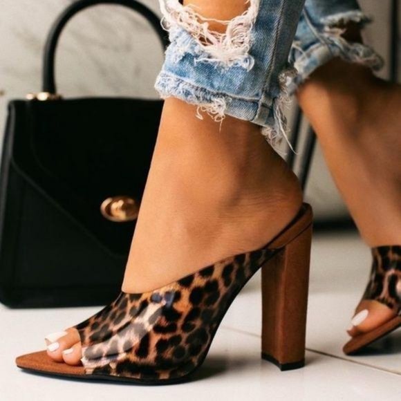 Shoes - Leopard Mules
